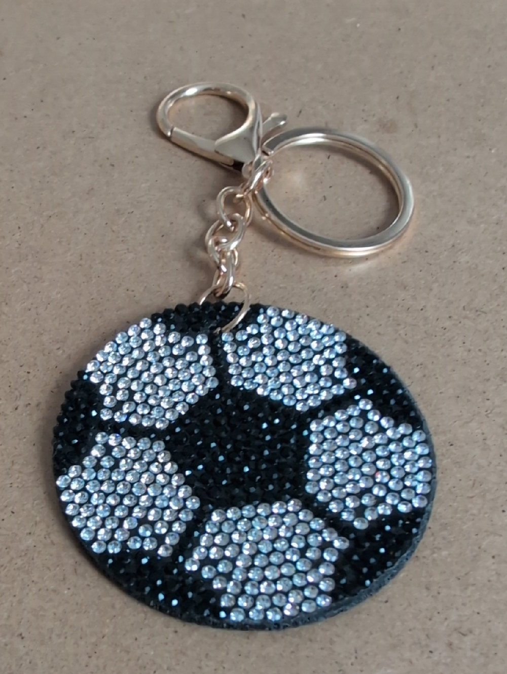 Gold and Black Soccer Ball Keychain Bag Charm